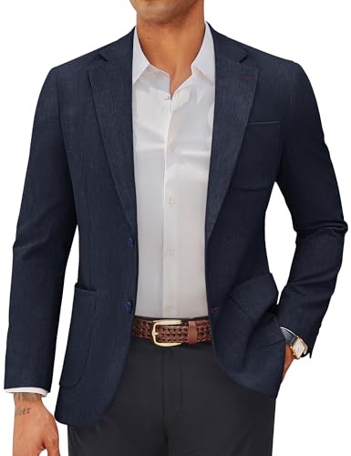 PJ PAUL JONES Mens Blazer Casual Suit Jacket Smart Notched Lapel Sport Coat | 2 Button,Lightweight,Slim Fit,Business