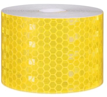 Cabilock Ruban Réfléchissant de Sécurité Jaune Fluorescent Haute Visibilité Autocollant Avertissement pour Véhicules et Usage Extérieur Adhésif Résistant Bande de Signalisation Polyvalente
