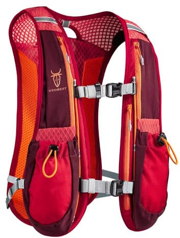 UTOBEST Laufrucksack 5L, Laufweste für Herren und Damen, Ultraleicht Reflektierend Trinkrucksack für Laufen, Marathon, Jogging, Radfahren