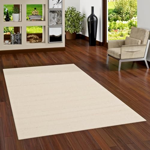 Theko Natur Teppich Berber Aruna Wollweiss Grau Meliert in 7 Größen