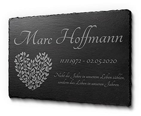 Gedenkstein für Menschen mit schönen Motiven | Grabstein mit schönen Motiven und einer schönen Gravur | Schöne Grabtafel in 30 x 20 cm