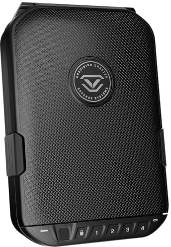 VAULTEK LifePod 20 Full-Size Biometric Lockable Weatherproof Case with Built-in Lock, Steel Security Cable, & TSA Handgun Case or Car Safe, Portable Travel Pistol Safe/Covert Black/Biometric