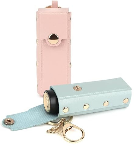 2 Étuis à Rouge à Lèvres avec Porte-clés, Clip Léger pour Porte-Rouge à Lèvres, Pochette Portable pour Porte-Rouge à Lèvres, Sac Portable pour Gloss à Lèvres et Support pour Baume à Lèvres en Voyage