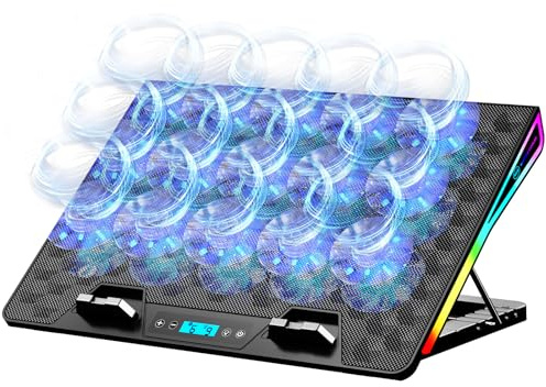 AICHESON Laptop Cooling Pad, 15 Powerful Cooling Fans, Gaming Laptop Cooler with RGB Lights for 15-17.3 inch PC Computers