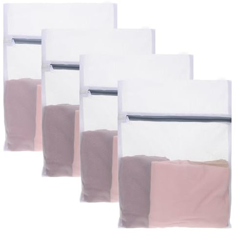 Bewudy 4 pezzi piccola rete per bucato per lavatrice, 30 x 40 cm, sacchetto per la biancheria con chiusura lampo, piccola rete per la biancheria, per biancheria delicata, camicia, calze, biancheria