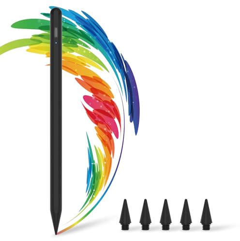 BQSS Stylus för iPad 2018–2025, lutningsidentifiering och palmavstötning | 3 x snabbladdning, hög precision, kompatibel med Ipad 6-11 Gen, Pro 11 tum/12,9 tum/13 tum (M4), Mini 5/6, Air 3/4/5/M2