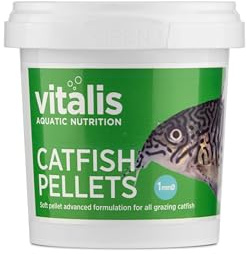 Vitalis Catfish Pellets 1mm 70g (2.47oz) Sinking Protein Rich Formula for Bottom Feeders & Catfish - Supports Health, Natural Feeding & Water Clarity