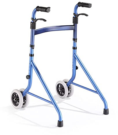 Rollator Pieghevole Leggero, ausilio per la deambulazione, Altezza Regolabile, Bastone da Passeggio con Ruote per Anziani, corrimano e stampelle.