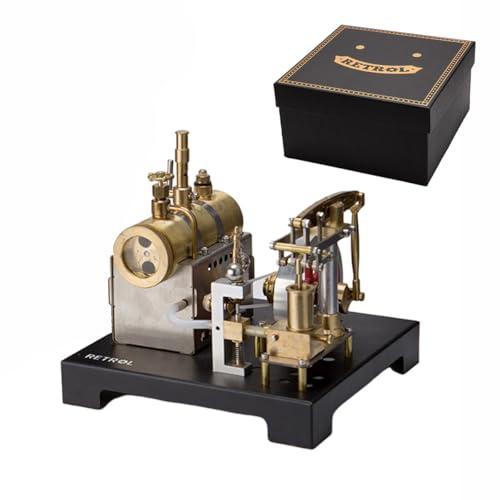 Mini Steam Engine Kit for Adults, SE-01 Full Metal Beam Steam Engine Model with Boiler, Educational Mechanical Assembly, Steam Power Display, Fun DIY Engineering Gift for Hobbyists