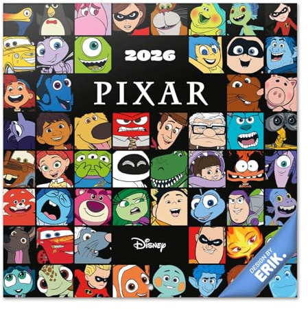 Grupo Erik Calendario 2026 pared Disney Pixar - Almanaque pared 2026 : Planificador mensual Con espacio para Anotar, Ilustraciones y Fácil de colgar (30x30cm)