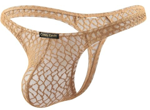 Casey Kevin Stringtrosa herr spets transparent nät stringtrosa sexiga underkläder G-string låg midja andningsbara trosor