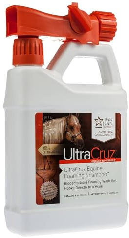 UltraCruz® Equine Foaming Shampoo per cavalli, 32 once con applicatore da viaggio