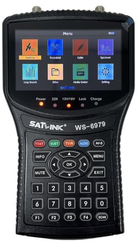 SATLINK WS-6979 DVB-S/S2&DVB-T/T2/C MPEG-2/4 H.265 (10 Bit) + Spectrum Satellite Meter Finder QPSK,8PSK,16APSK,32APSK