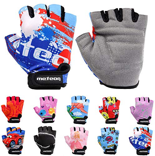 Meteor Unisex Kinder Fahrradhandschuhe Bike - Gel BMX Handschuhe, BLUE, Gr.-Jr XS/ Handweite- 6-6.5cm