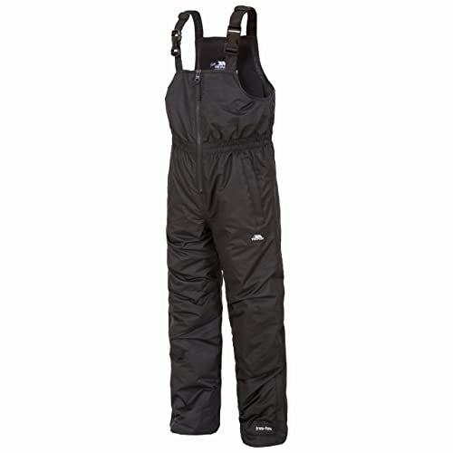 Trespass Kalmar, Black, 2/3, Warme Gepolsterte Wasserdichte Skihose mit Knöchelgamaschen & Knöchelreißverschlüssen für Kinder / Unisex / Mädchen und Jungen, 2-3 Jahre, Schwarz