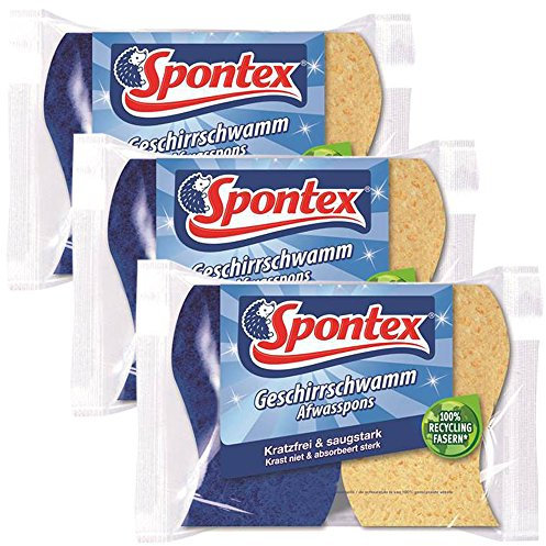 Spontex Geschirrschwamm - Küchenschwamm - schonende Reinigung von Geschirr (3er)