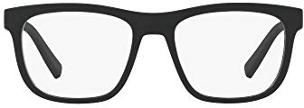 Armani Exchange A|X Mens AX3050F Low Bridge Fit Square Prescription Eyewear Frames, Matte Black/Demo Lens, 55 mm