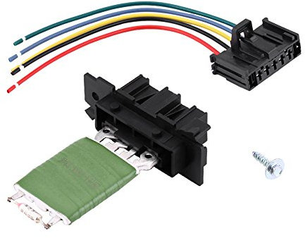 Blower Motor Resistor, Car Heater Resistor Blower Motor Resistor with Wiring Harness for Corsa D 2006-2011; for Grande Punto 2005-2012; for Punto Evo 2009-2011; for Qubo after 2008