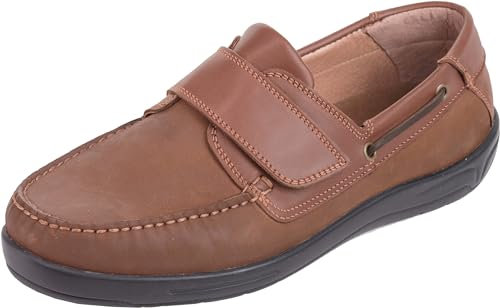 Cosyfeet Woody - Tan Leather/Nubuck - 8½ - 3H - Extra Wide Men's Shoes