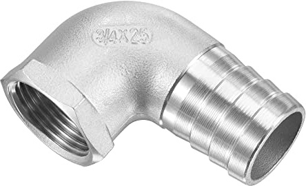 M METERXITY Slanghullingbeslag – 90 graders armbåge rostfritt stål 25 mm rörkontakt applicera på vattenbränsle (3/4 tum NPT honrör)