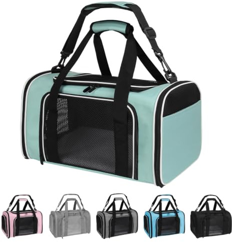 Yipincover, Cat Dog Carriers Soft-Sided, Pet Travel Carrier for Small Cats Dogs Under to15lbs, Soft-Solid Collapsible Carrier,(Medium,Green)