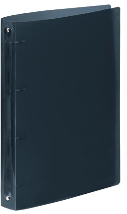 Viquel - Classeur souple A4 avec 4 anneaux - Dos de 3,5 cm - Noir translucide