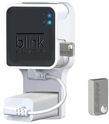 256GB Blink USB Flash Drive & Wall Mount for Blink Sync Module 2 with Short Cable – Declutter, Save Space, and Effortlessly Enhance Security (1 Pack)
