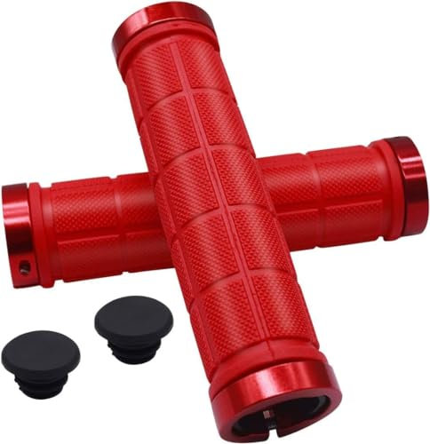 Cozlly 1 Paar Fahrrad Lenker Griffe 22mm, Lenkergriffe mit Lenkerendkappen, Ergonomische Struktur Fahrrad Griffe, komfortable Stoßfest Handgriffe, Fahrradlenker-Griffe für MTB, Mountainbike, Klapprad