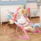 Babywippe & Babyschaukel mit Spielzeugbogen und Spieluhr, Babyschaukel mit Liegefunktion, Schaukelsitz mit Beruhigenden Vibrationen (Rosa-A)