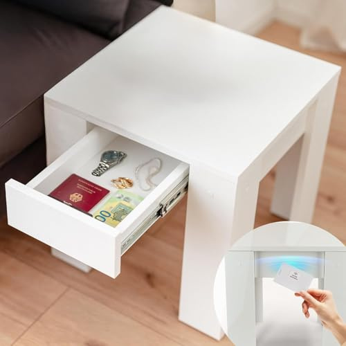 Elder Welder® Table avec Compartiment Secret et Serrure RFID | Idéal pour Maison et Bureau | Meuble Coffre avec Tiroir Secret | Coffre-fort Caché | Cachette Secrete pour Argent et Objets Précieux