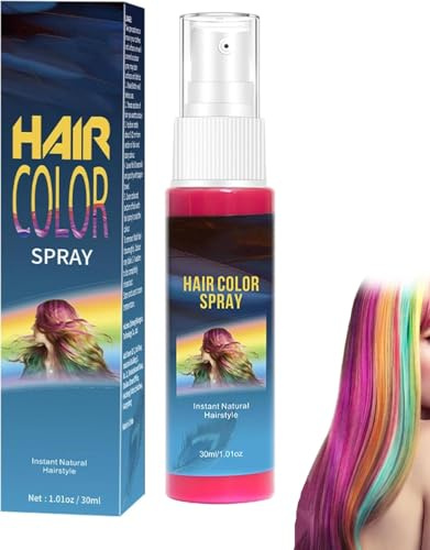 Spray Couleur Pour Cheveux, Laque Temporaire Colorée Pour Cheveux, Spray Colorant Capillaire Lavable, Sprays De Couleur Temporaire, Pour Fête Costumée Cosplay Halloween (Rose)