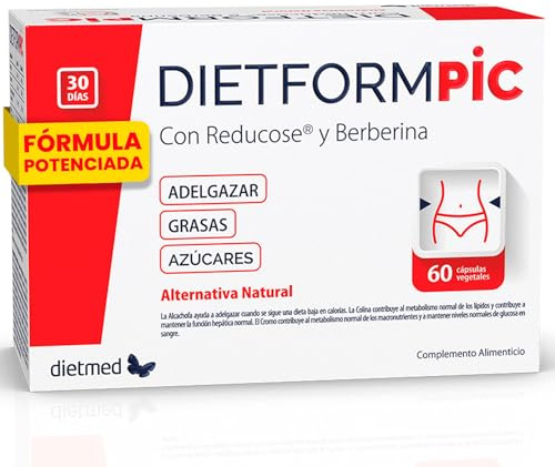 Berberina con Reducose Alcachofa Colina y Cromo - Formula Vegana Sin Gluten Sin Lactosa Sin Azucar - Apoyo Metabolico y Control de Carbohidratos - 60 Capsulas DietformPic Dietmed