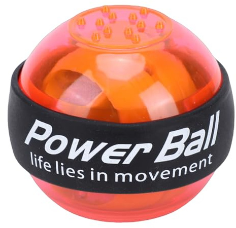 Rosvola Pelota de Entrenamiento de Muñeca, Potente Pelota Giroscópica Iluminada para Entrenamiento de Antebrazo, Atletas de Oficina, Plástico Compacto, 1 ud. (Orange)