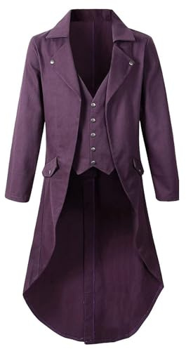 Herr anorak enfärgad lång kappa scenkostym lekklänning partnerlook regnjacka vindjacka övergångskappa med fickor