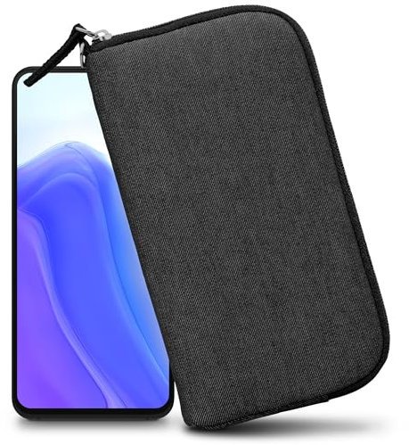 XiRRiX Handytasche für Smartphone 2XL 5,5 Größe - Modell 2.0 - universal Handyhülle mit Handschlaufe - Handy Hülle mit Reißverschluss - Tasche schwarz/grau