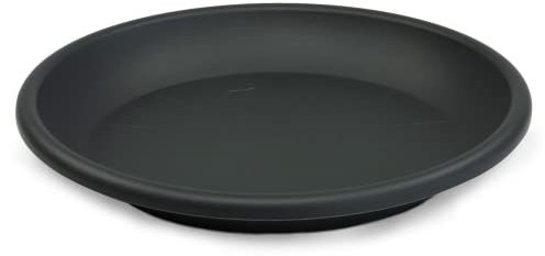 MePla Blumentopf-Untersetzer für Pflanzkübel Cilindro - runder Kunststoff-Unterteller - wetterfestes Pflanzgefäß - UV-beständig - Ø 19 cm - Anthrazit
