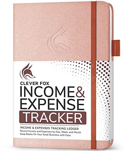 Clever Fox Income & Expense Tracker, Business Ledger 5.8x8.3 Rose Gold
