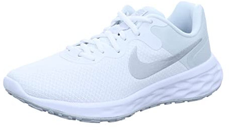 Nike Damen Revolution 6 Nn Laufschuh, White/Metallic Silver-Pure Pla, 40.5 EU