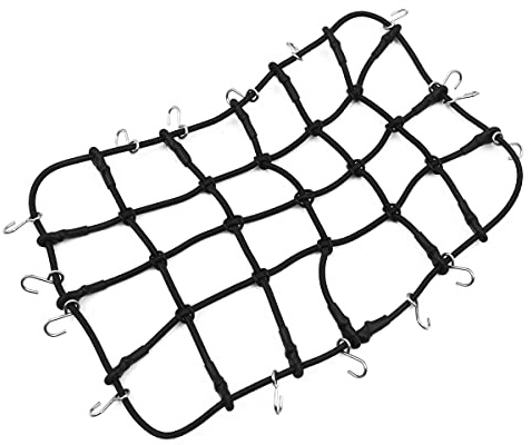 WANGCL RC Cargo Net Roof Rack Accessories Elastic Storage Net with Hook for 1/10 RC Car RC Crawler Monster Trucks Compatible with D90 SCX10 90046 Traxxas TRX-4 - Black