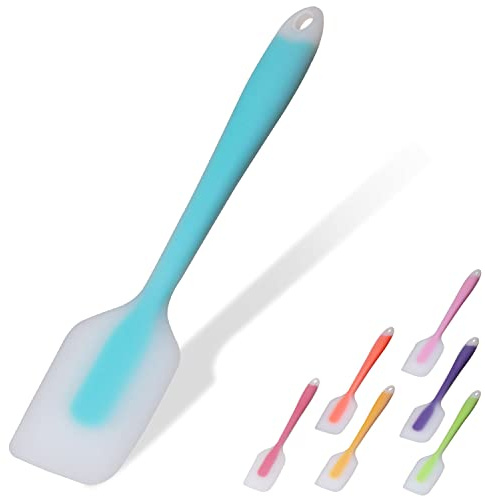 Silicone Spatula, BPA-Free Spatulas for Cooking, 450°F High Heat-Resistant | Seamless Rubber Spatulas Non-Stick Silicone Kitchen Utensils for Cooking, Baking and Mixing, Dishwasher Safe (Blue)