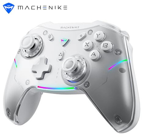 Machenike G5 Pro Wireless Controller für Windows PC/Switch/IOS/Android, RGB Lichter, PC Controller Hall Effekt Joystick&Trigger, Gyroskop, (Weiß)