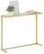 Hzuaneri Konsolentisch, 24 x 80 x 100 cm schmaler Sofatisch, Eingangstisch, Akzenttisch, Beistelltisch, Glas, Modern, einfache Montage, für Wohnzimmer, Eingangsbereich, Flur, Gold CT01301G