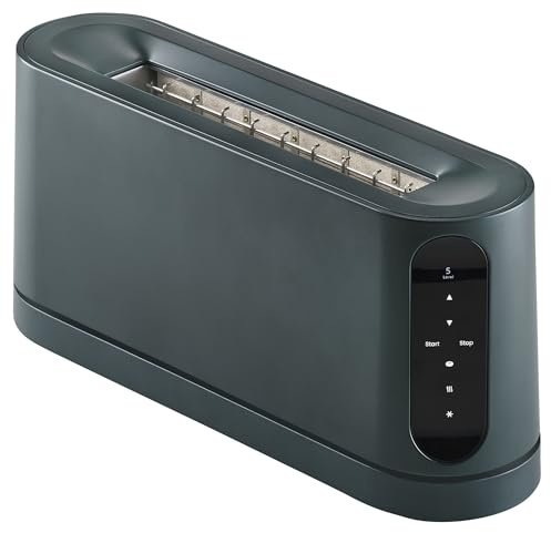 Jacob Jensen Toaster mit langem Schlitz, 7 Bräunungsstufen, Bewegungsaktiviertes Display, Bagel-, Auftau- & Aufwärmfunktion, Grün