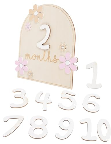 Carte Étape Bois pour Bébé, Lot de 1 Set de Set, Joli Souvenir Naissance | Premier Anniversaire, Suivi de Croissance, Présent pour Parents et Garçon et Filles