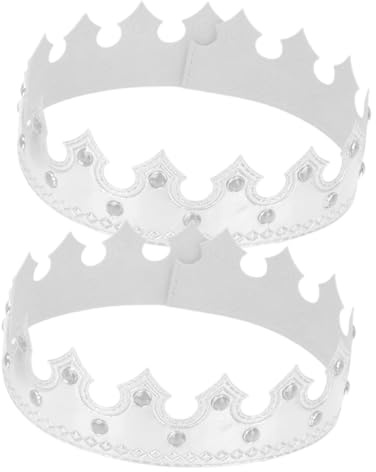 POPETPOP Lot de 2 Couronnes D’Anniversaire Argentées Bandeaux pour Bébés Garçon et Filles et Adultes Accessoires pour Fêtes Séances Photo et Déguisements Taille Unique Confortable et