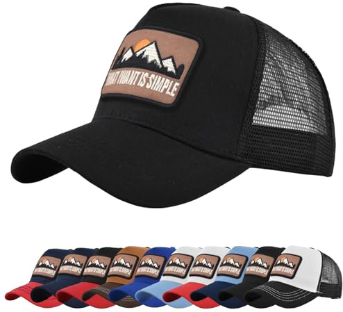 Tiakay Trucker Cap Embroidered Baseball Hat - Unisex Mesh Back Sun Hat for Casual, Outdoor & Hip Hop Sport Wear