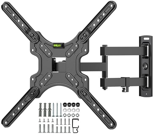 Digank TV Wall Bracket for Most 26-55 inch,Universal Corner TV Wall Mount | Fits Flat and Curved TVs with Single Stud Center Design, Holds Up to 35kg with Tilt Swivel Extension, Max Vesa 400x400mm