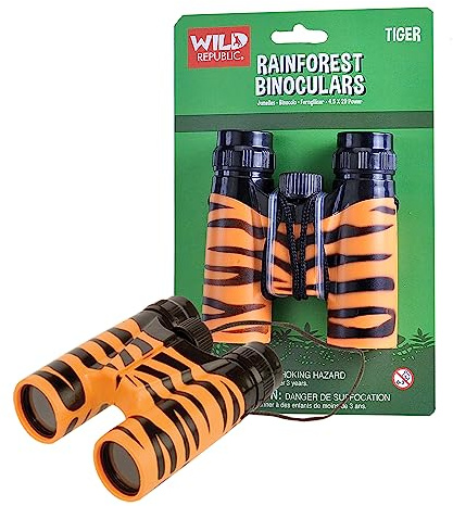 Wild Republic Binocular Tigre, Jumelles pour Enfants, Cadeau de Noël Fille ou Garçon, Jouet Éducatif, Kit d’Exploration pour Enfants, Idéal pour Observer la Nature