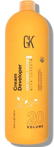 Global Keratin GK HAIR Professional Hair Creme 20 Volume Developer 1000ml for Hair Coloring Bleach - High-Performance Long Lasting Semi-Permanent Hair Color Toner Dye