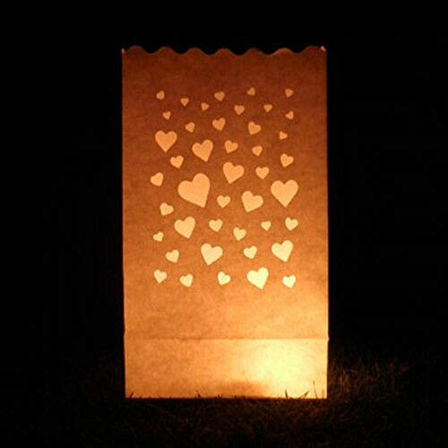 Luminary Paper Candle Bags (10)-Small Heart